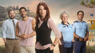 Return to Paradise’s Detective S.C Colin Cartwright (LLOYD GRIFFITH), Glenn Strong (TAI HARA), DI Mackenzie Clarke (ANNA SAMSON), Reggie Rocco (CELIA IRELAND), Constable Felix Wilkinson (AARON L. McGRATH)