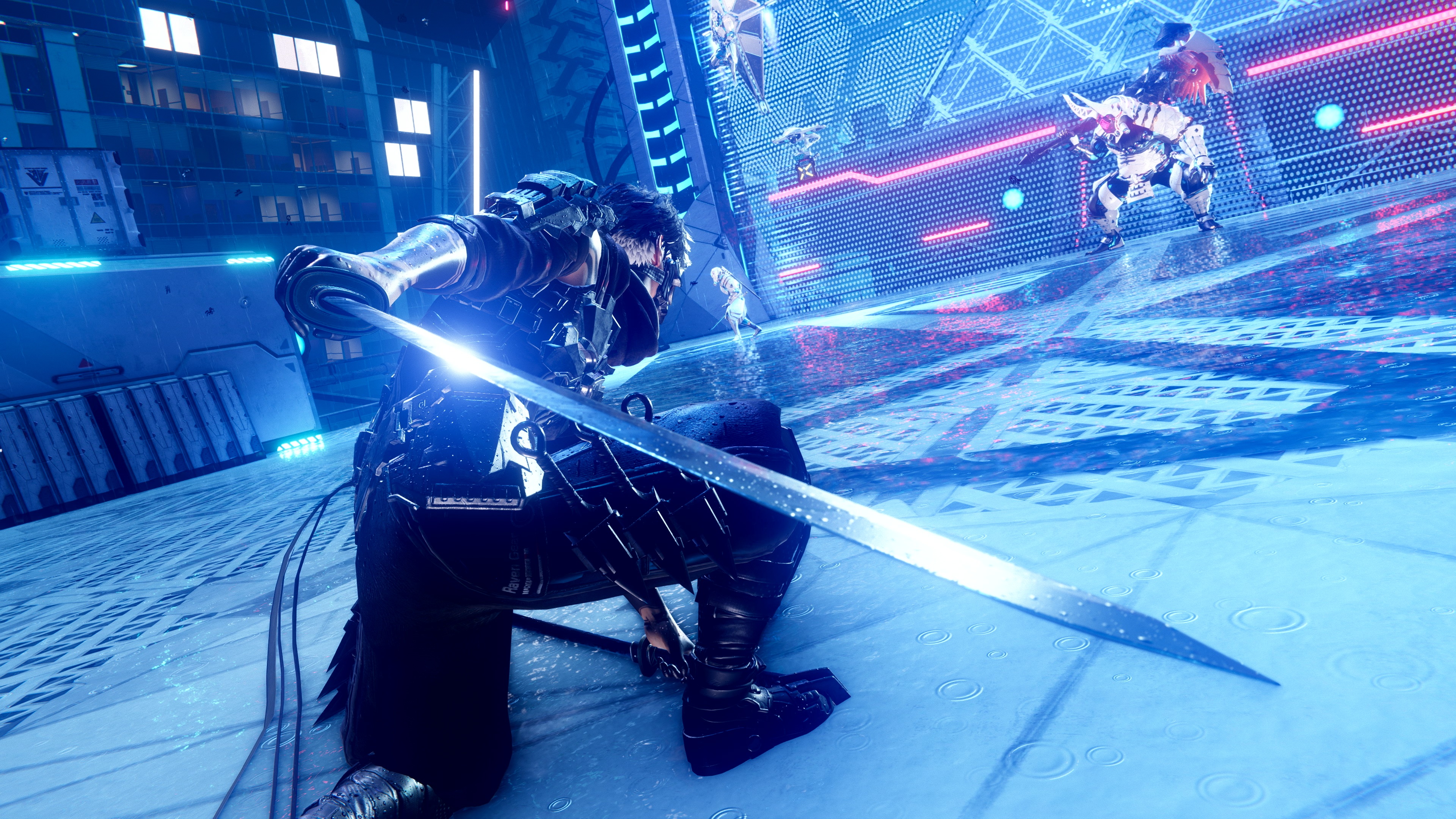 Yakumo drawing his sword against a boss in Ninja Gaiden 4