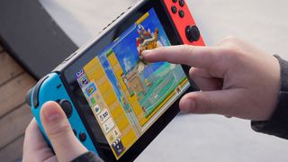 Touching the screen on the Nintendo Switch