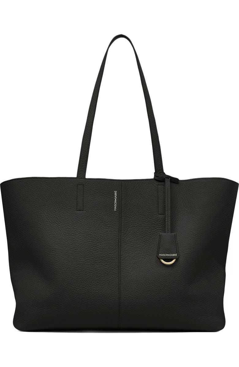 Large Leather Zipped Soft Tote