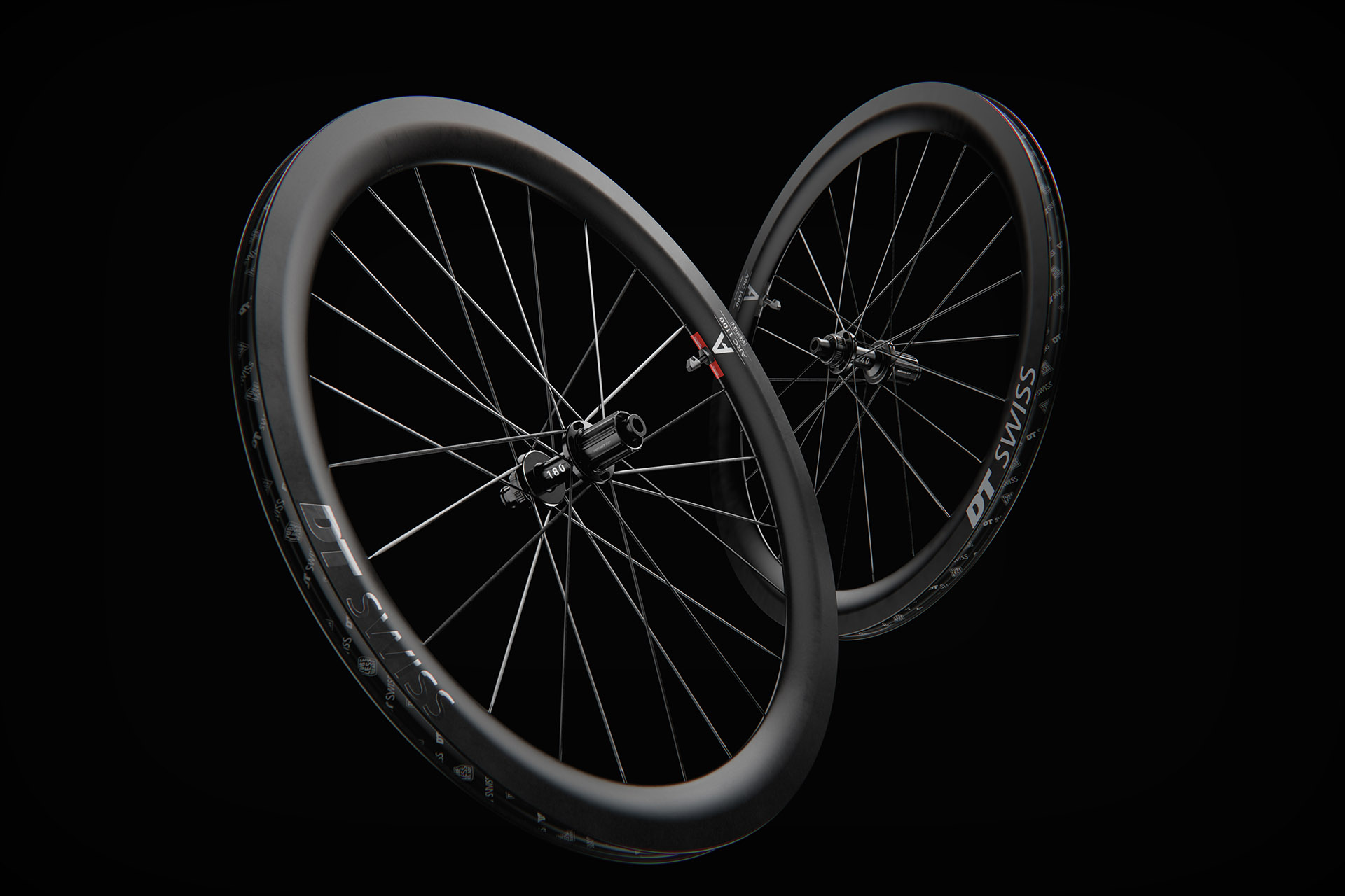 DT Swiss Wheelset shown against black background