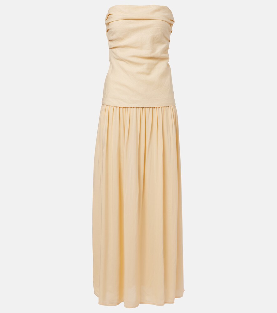 Hedy Strapless Linen Maxi Dress