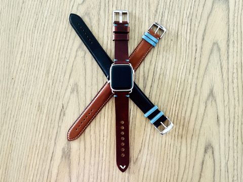 Bluebonnet Leather Apple Watch Band Three