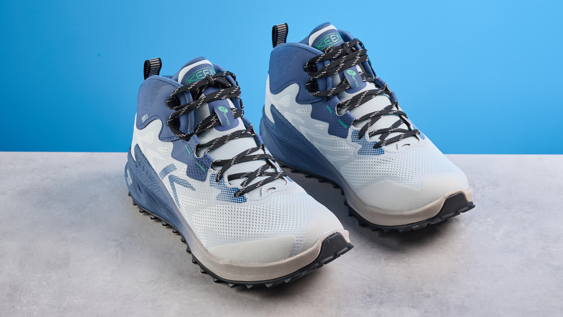 A pair of Keen Zionic NXT Mid Waterproof hiking boots