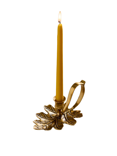 Brass Leaf Taper Holder