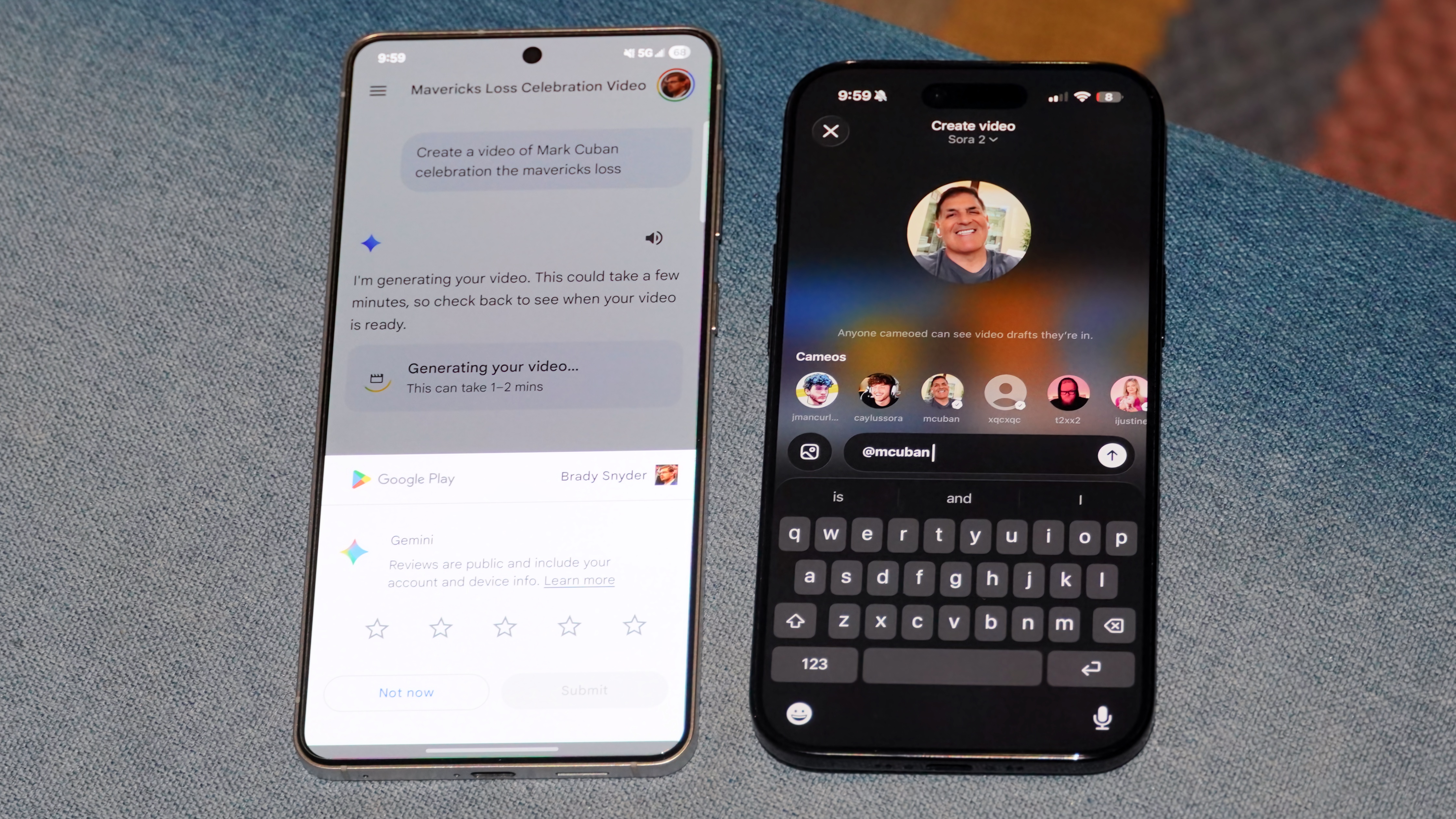 Trying to generate a realistic video with Gemini and Sora.