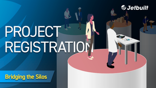 An animated logo for Jetbuilt's Project Registration program.
