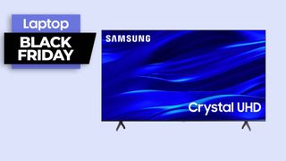 Black Friday samsung TV against a blue blackground