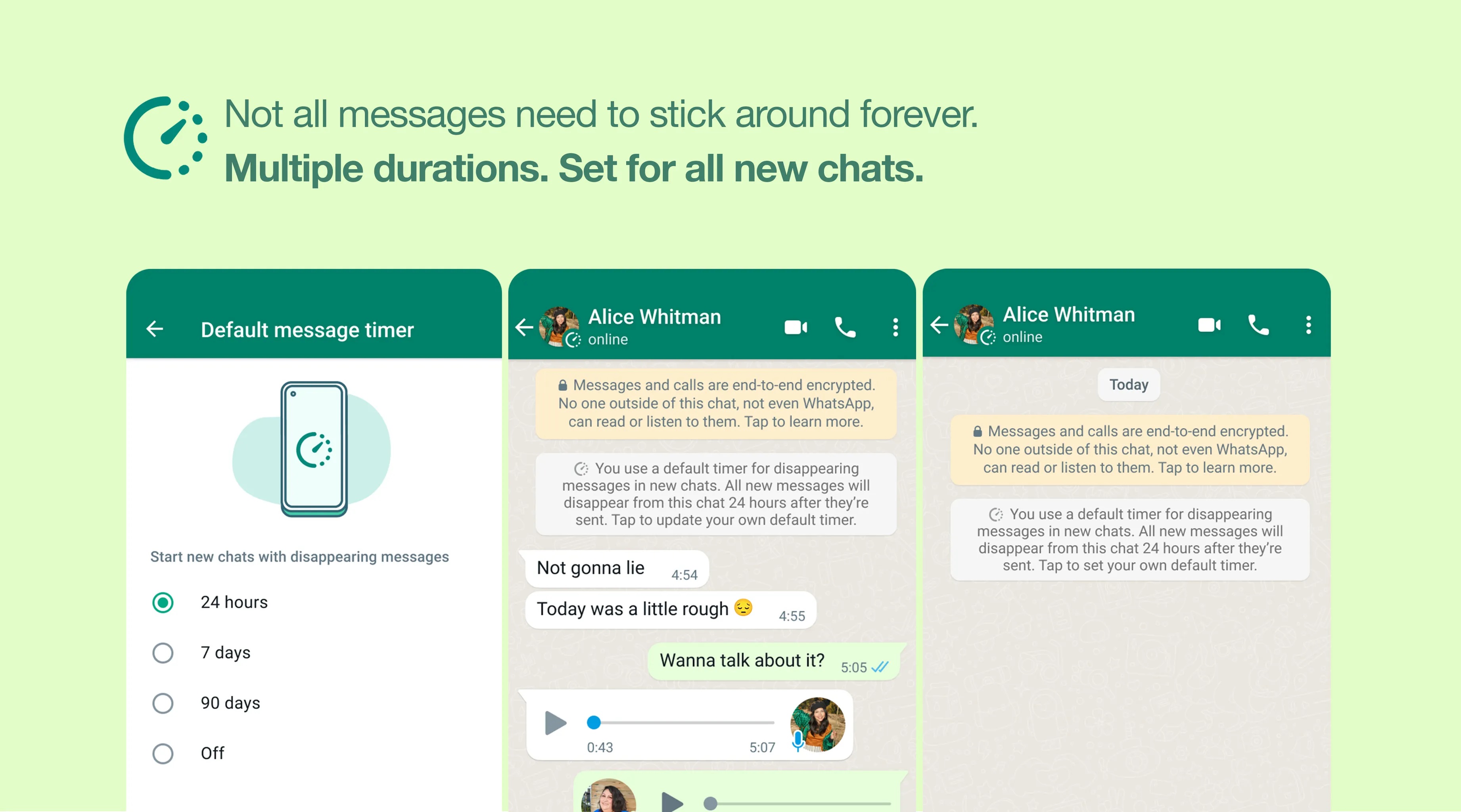 WhatsApp disappearing messages