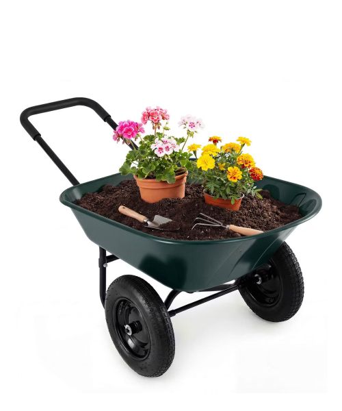 Costway 2-Tire Wheelbarrow Cart 