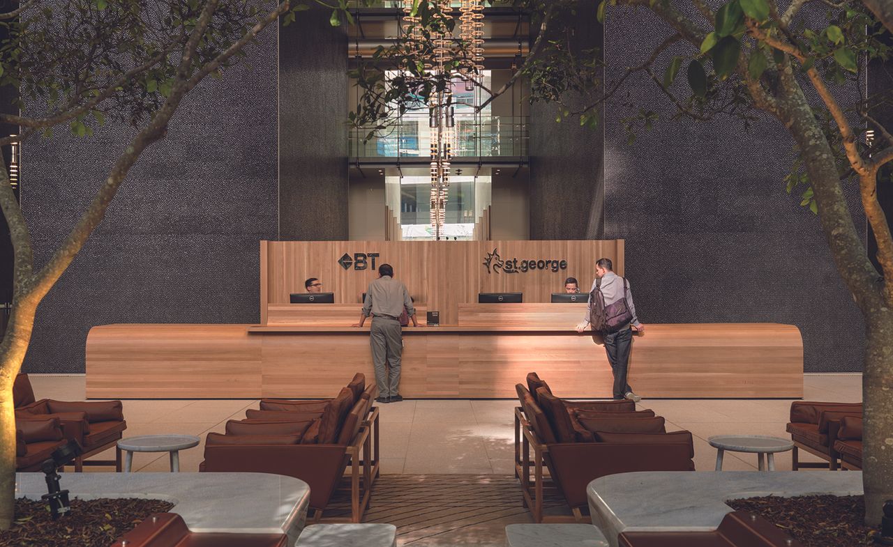 interior for the entrance atrium of Tower 2