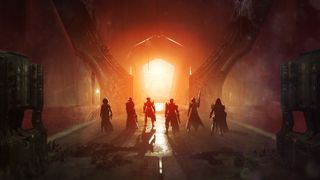 Destiny 2 King's Fall Raid Bungie screenshot Guardian fireteam lined up