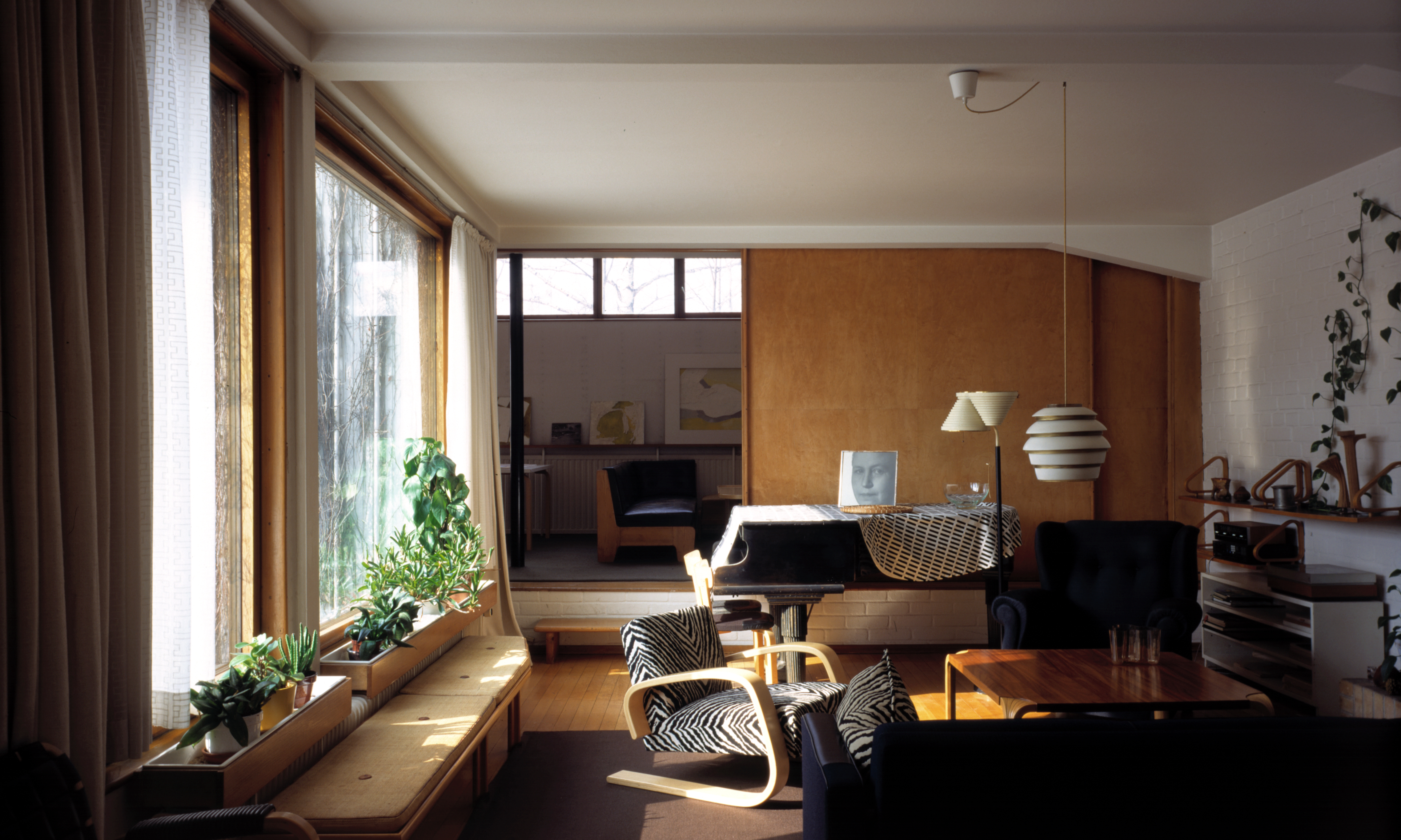 View of the living room in The Aalto House, 1935-36 Helsinki.