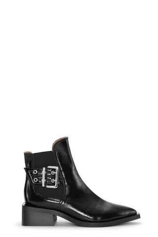 Black Chunky Buckle Chelsea Boots