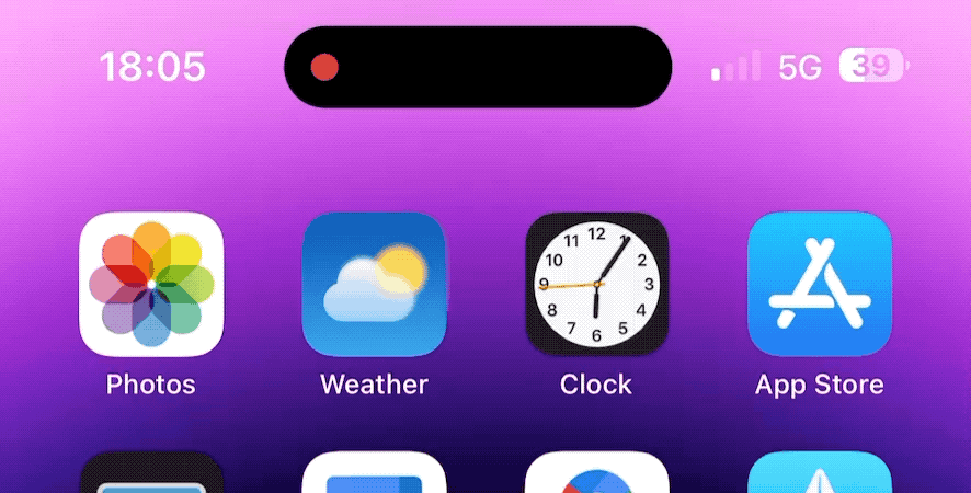 Ein GIF, das Apple Pay auf iOS Dynamic Island zeigt