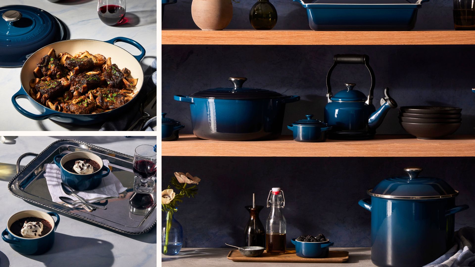 New Le Creuset Colour nuit casserole dishes and cookware