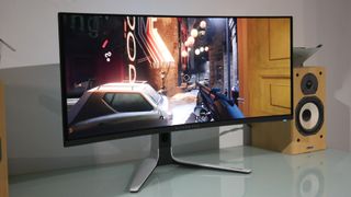 Image of the Alienware 34-inch AW3423DW on a desk.