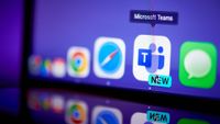 The Microsoft Teams app on a laptop arranged in New York, US, on Tuesday, June 25, 2024. Microsoft Corp. risks a hefty European Union fine after regulators accused the company of abusing its market power by bundling the Teams video-conferencing app to its other business software.