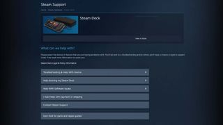 Steam Deck support page.