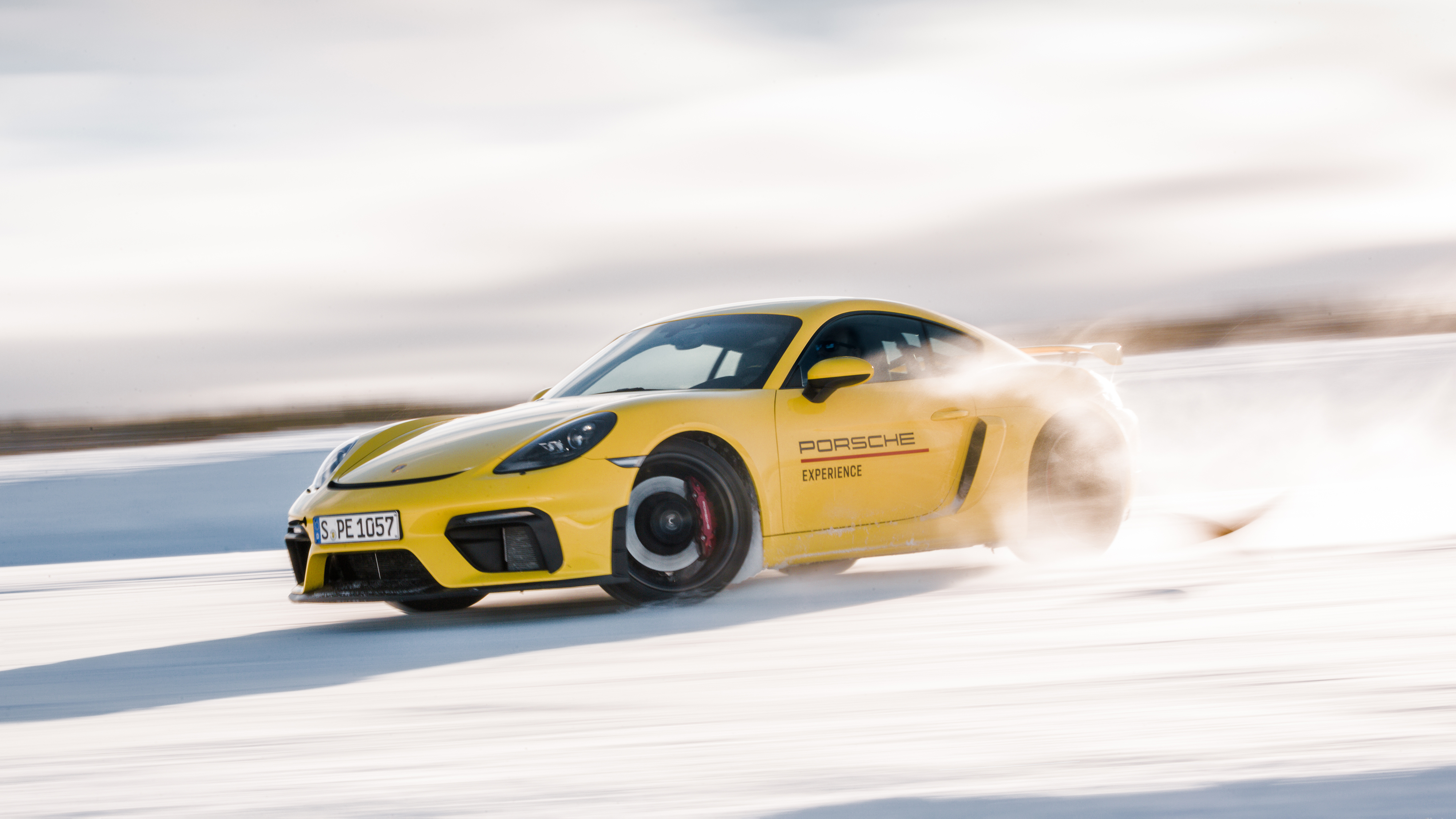 Porshe driving on the ice