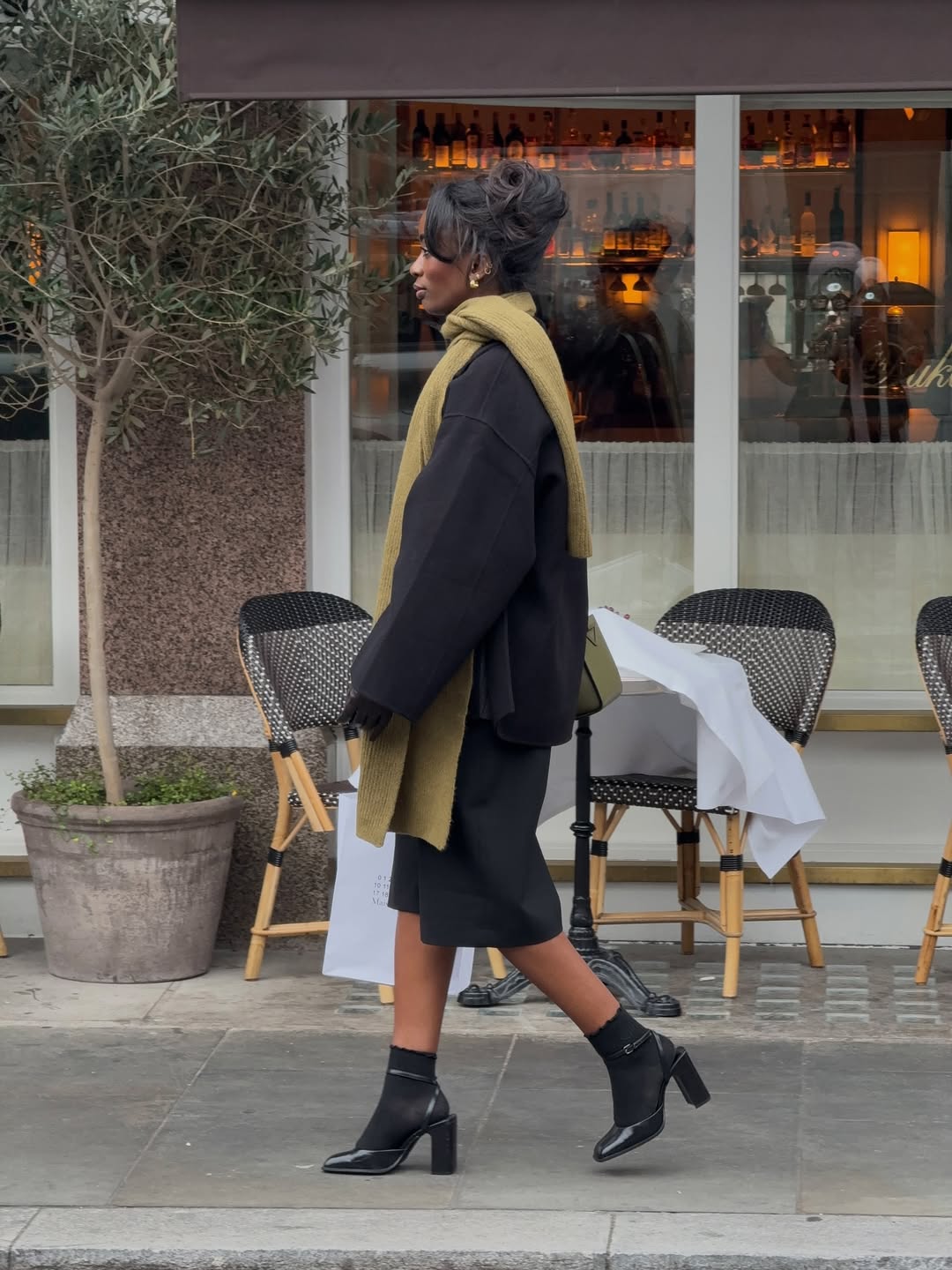 Liv wearing bright scarf