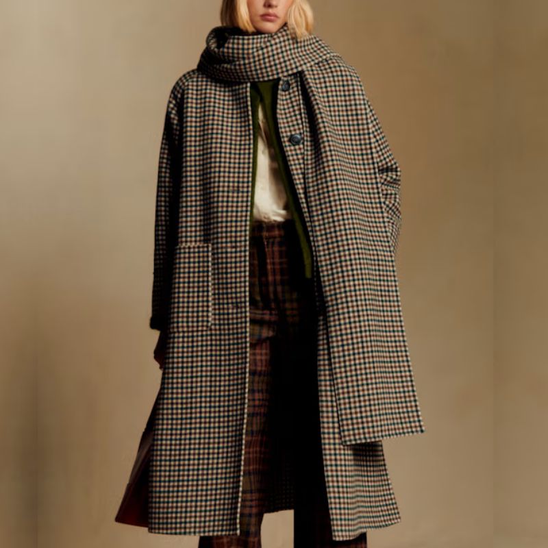 Sezane long, check coat