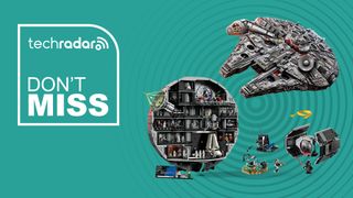 Lego Star Wars sets on a cyan background for a deal article