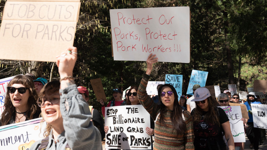 Protesters at Yosemite