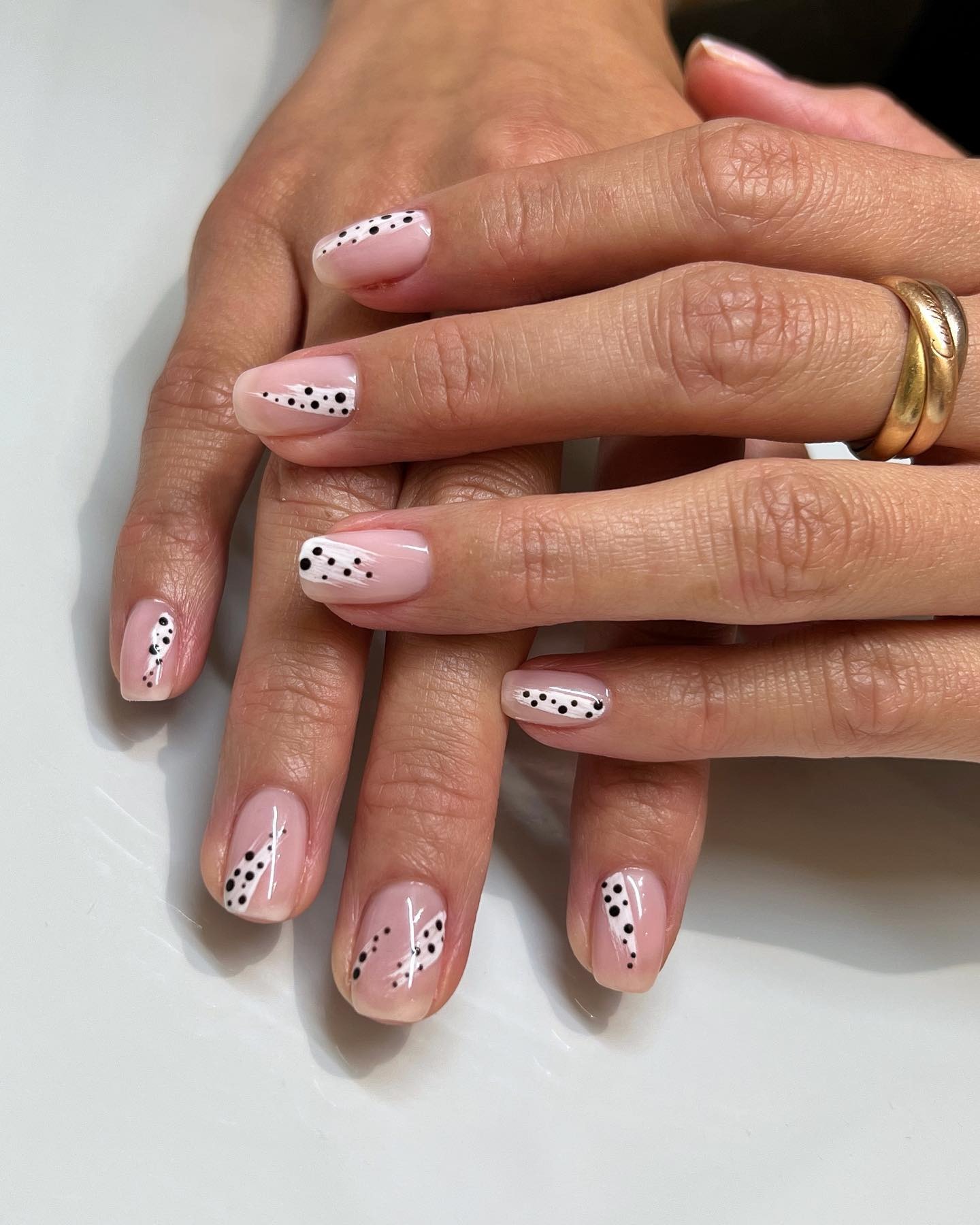 Negative space dot nails