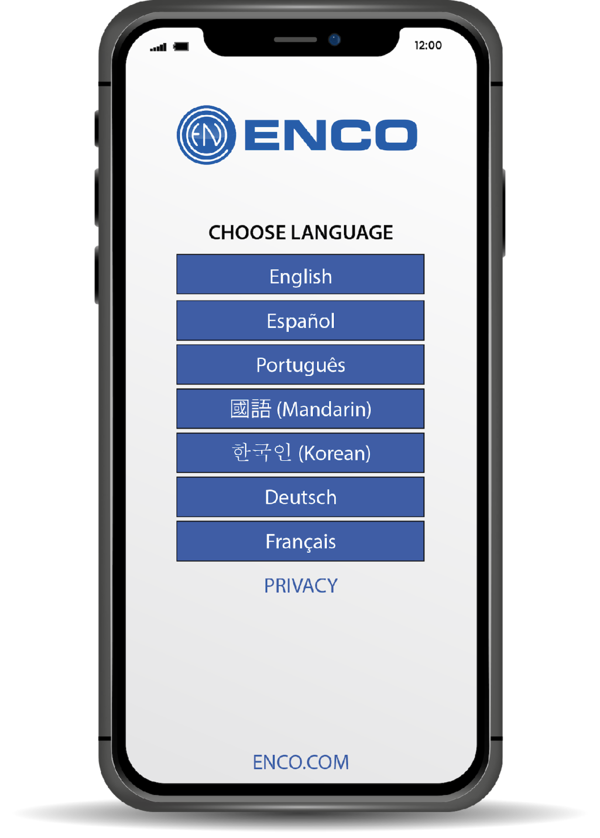 The new ENCO translation solution on a mobile phone.