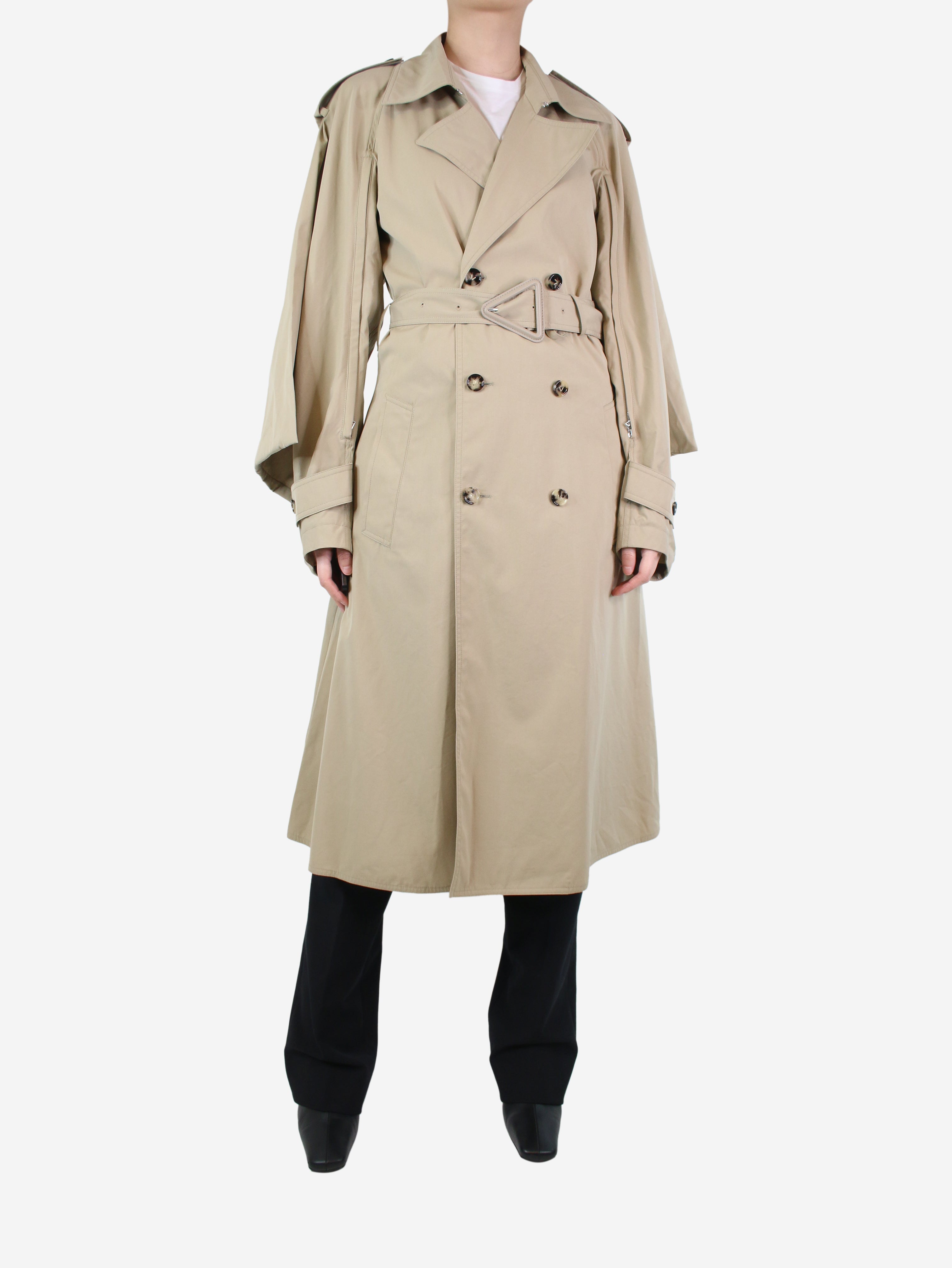 Neutral Belted Trench Coat - Size Uk 8