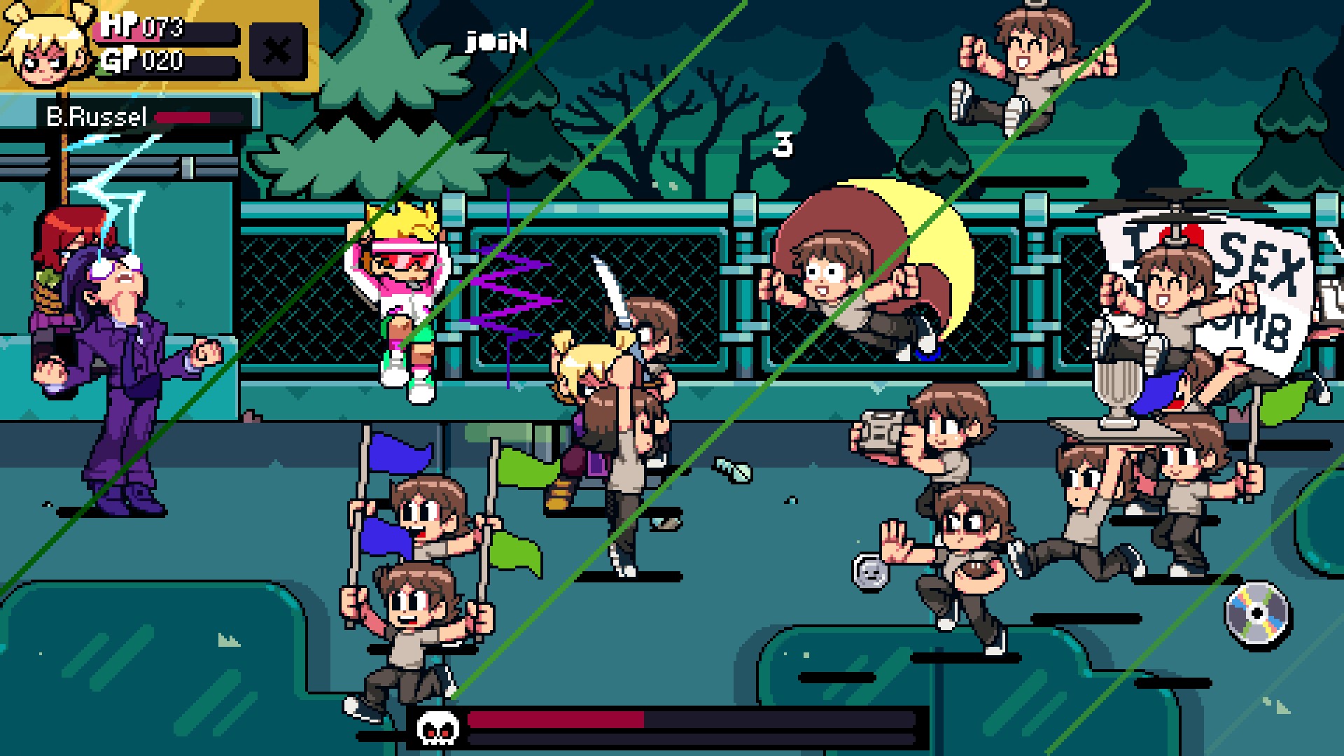 Scott Pilgrim EX, a pixel art beat 'em up