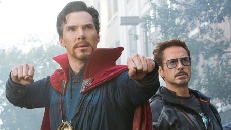 Doctor Strange and Iron Man in Avengers: Infinity War, one of 2018's most Googled movies