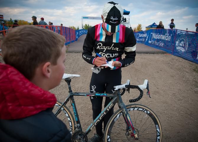 Powers (Rapha) always makes time for autographs. Colorado Cross Classic.