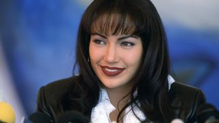 A close up of Jennifer Lopez as the titular Selena in the 1997 biopic musical film