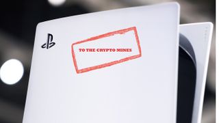 PS5 with a crypto stamp on it.