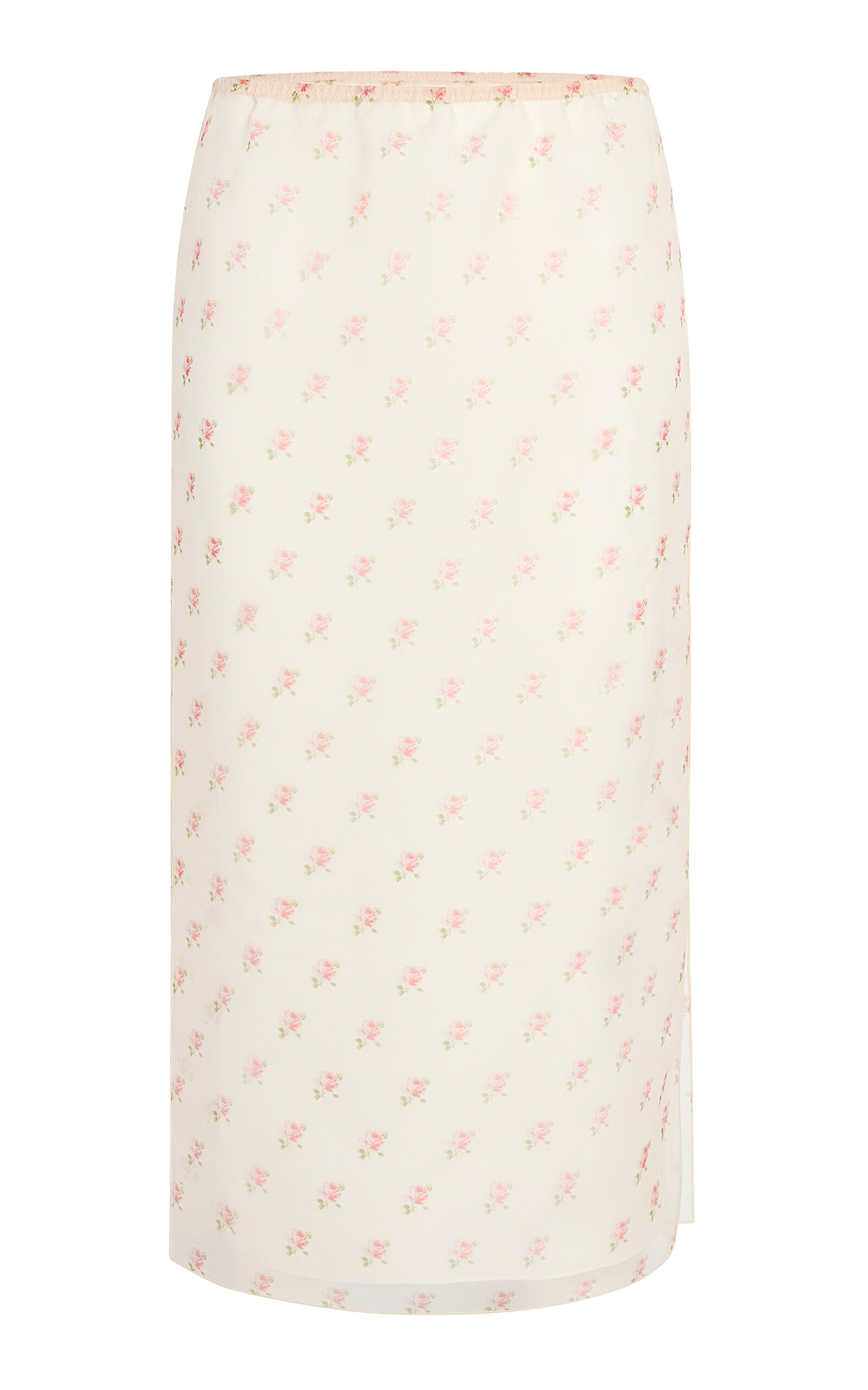 Sydni Floral-Printed Silk Organza Midi Skirt