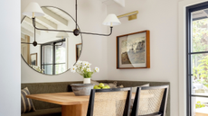 An off-white dining nook