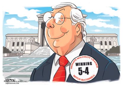 Political Cartoon U.S. Anthony Kennedy retirement Supreme Court Mitch McConnell