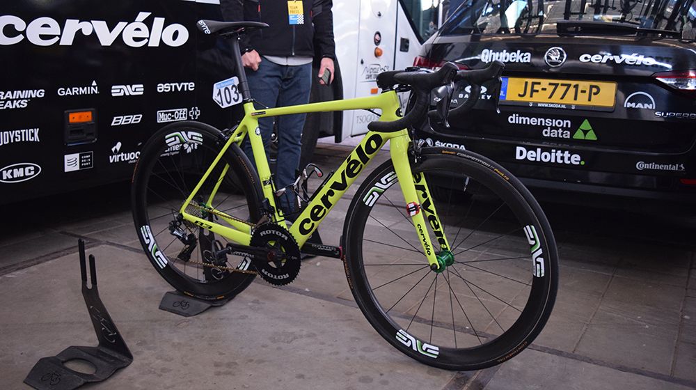 Bernie Eisel raced on a Cervelo R3 in stock finish as opposed to team colours
