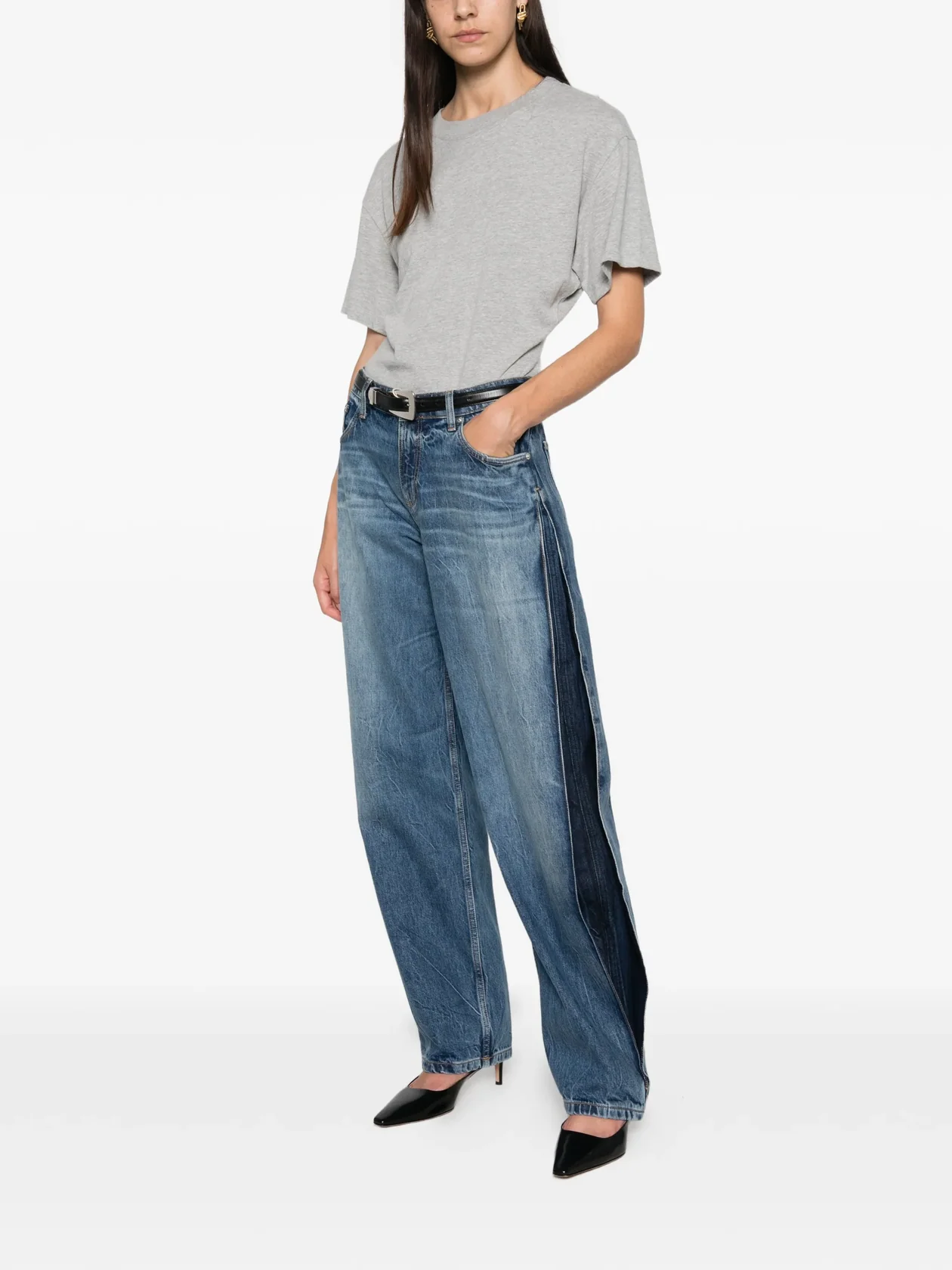 Brandon Maxwell, Lana bi-colour wash wide-leg jeans