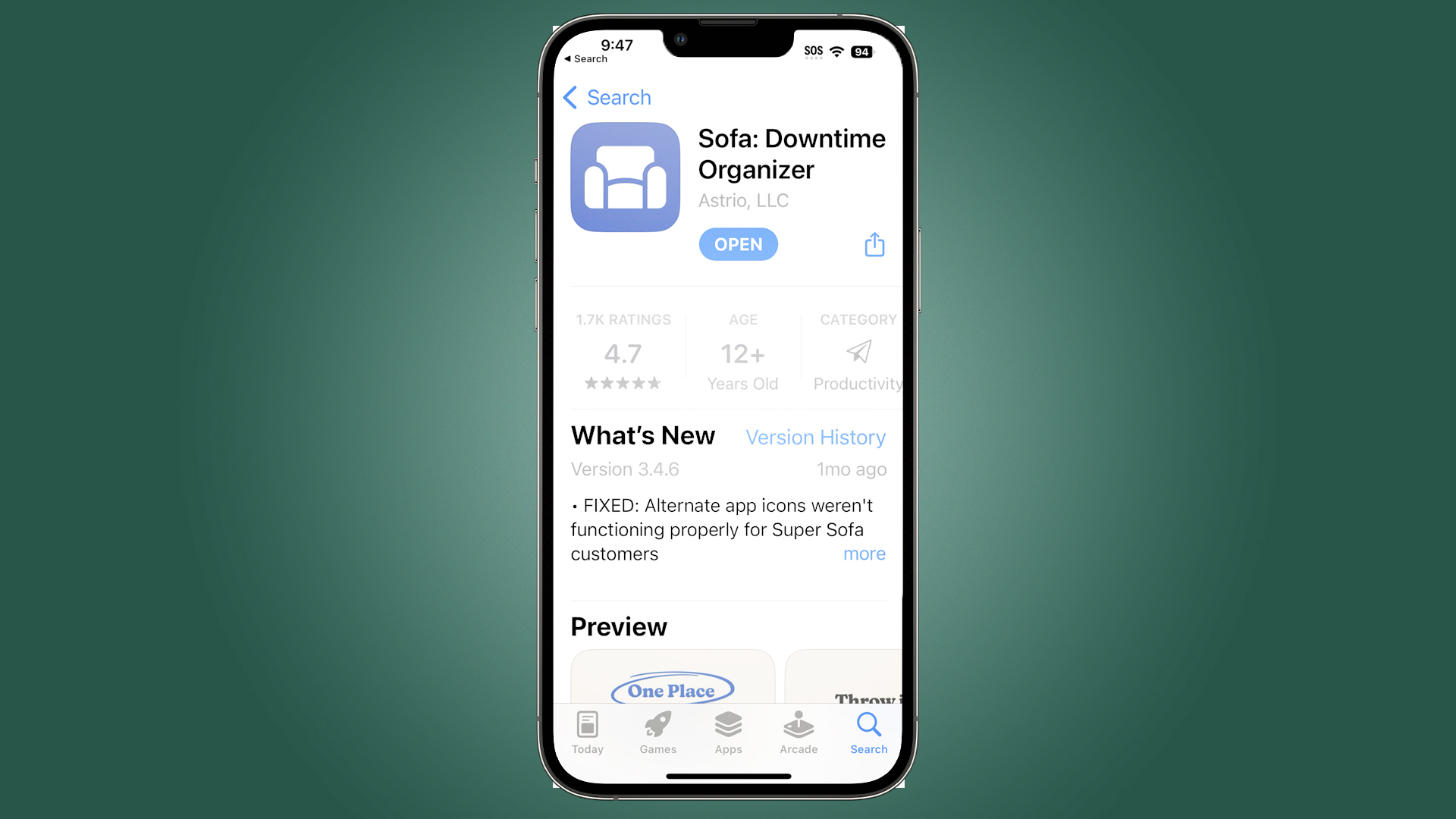 Sofa-App im App Store