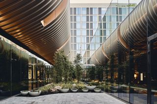 Courtyard of the ibis Styles Melbourne Airport hotel