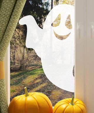 Halloween window ghost decal in window