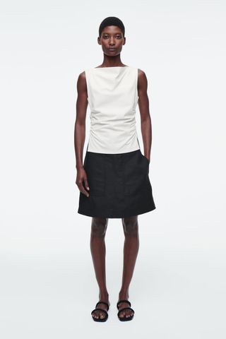 A-Line Linen Mini Skirt