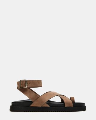 Mira Taupe Nubuck Strappy Sandal | Women's Sandals – Steve Madden