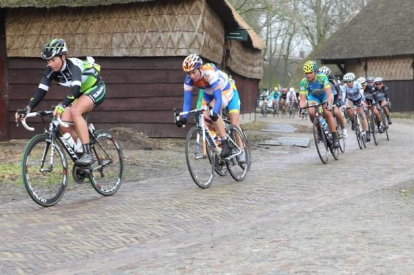 The leaders pass through the historic village of Orvelte