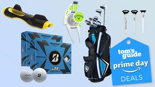 A collection of golf items on sale for Prime Day