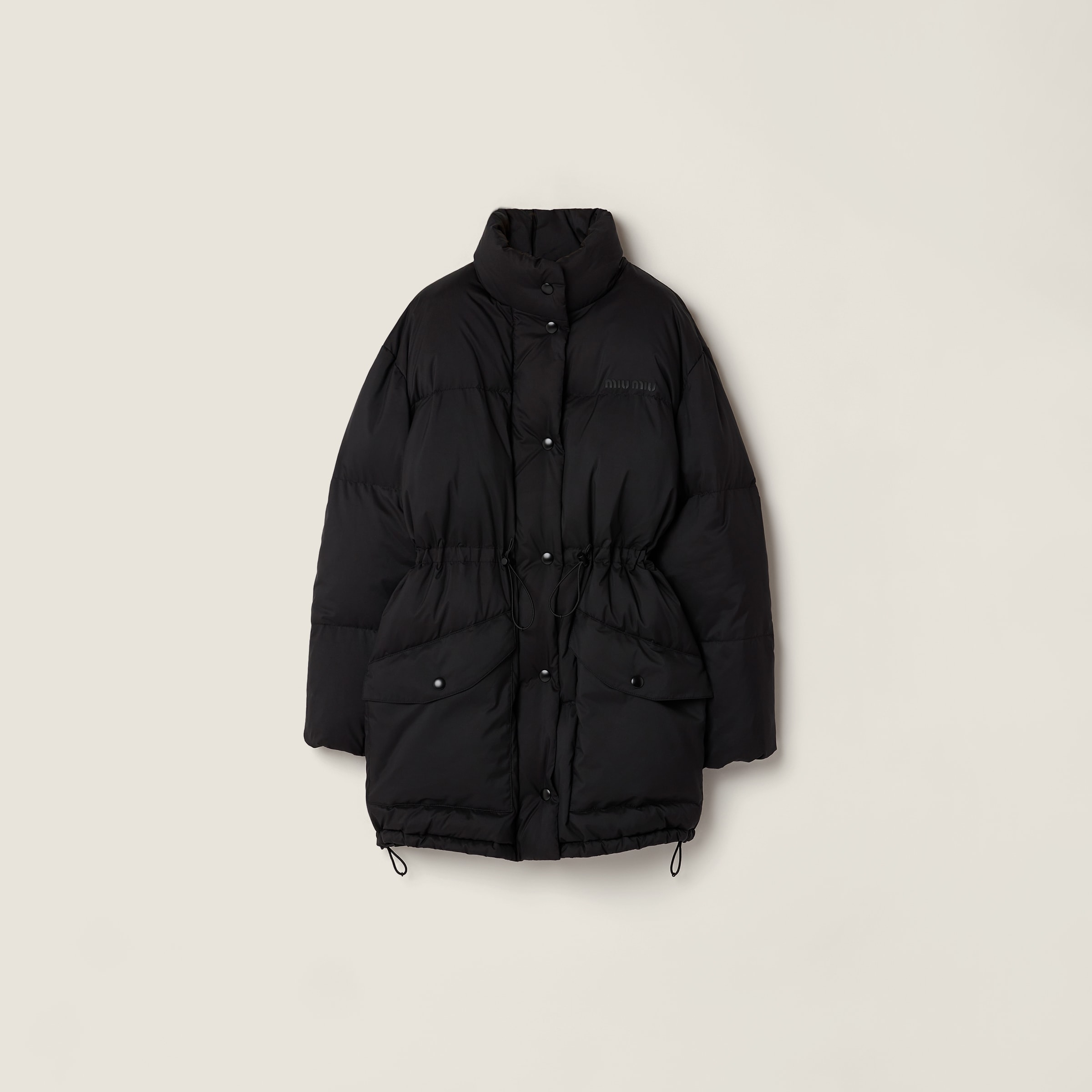 Technical Pong&amp;eacute; Down Long Jacket