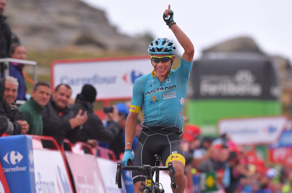 Miguel Angel Lopez wins stage 11 of the Vuelta a Espa&ntilde;a.